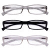 Hrinkar Rectangle Full Rim Portable +2.25 Reading Glasses For Men And Women (Multicolor Frame, +2.25, Near Vision) | HRD07-MX-3PC