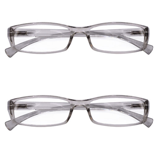 Hrinkar Rectangle Full Rim Portable Reading Glasses For Men And Women (Grey Frame, Near Vision) |
