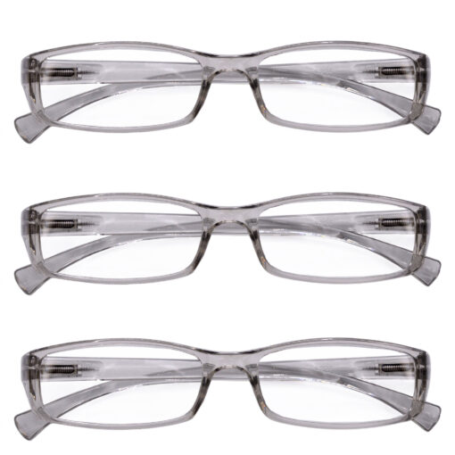 Hrinkar Rectangle Full Rim Portable Reading Glasses For Men And Women (Grey Frame, Near Vision) |