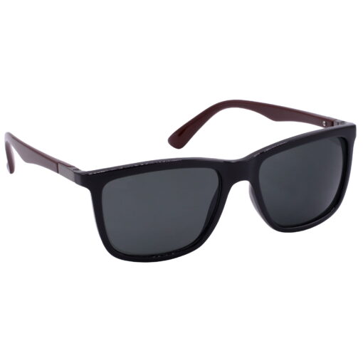 Hrinkar UV Protection Modish Grey Rectangular Sunglasses For Men & Women - HRS-BT-01-BK-BWN-BK