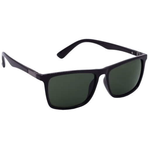 Hrinkar UV Protection Trendy Green Rectangular Shades For Men & Women - HRS-BT-03-BK-BK-GRN