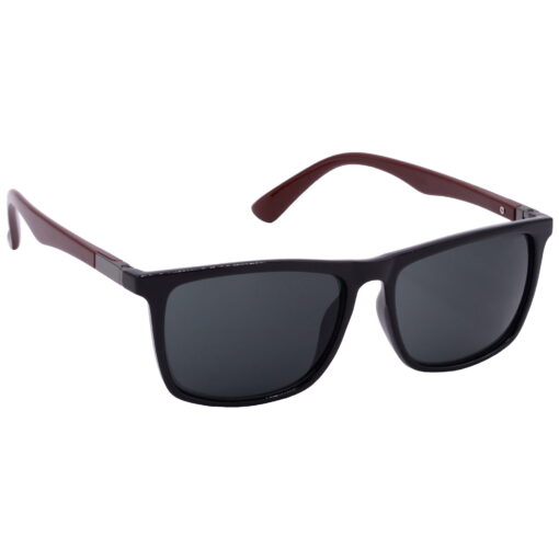 Hrinkar UV Protection Modish Grey Rectangular Shades For Men & Women - HRS-BT-03-BK-BWN-BK