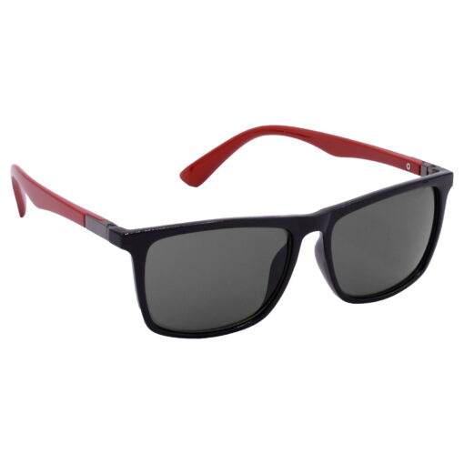 Hrinkar UV Protection Stylish Grey Rectangular Sunglasses For Men & Women - HRS-BT-03-BK-RD-BK