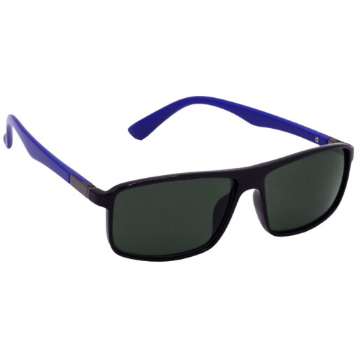 Hrinkar UV Protection Stylish Green Rectangular Shades For Men & Women - HRS-BT-04-BK-BU-GRN