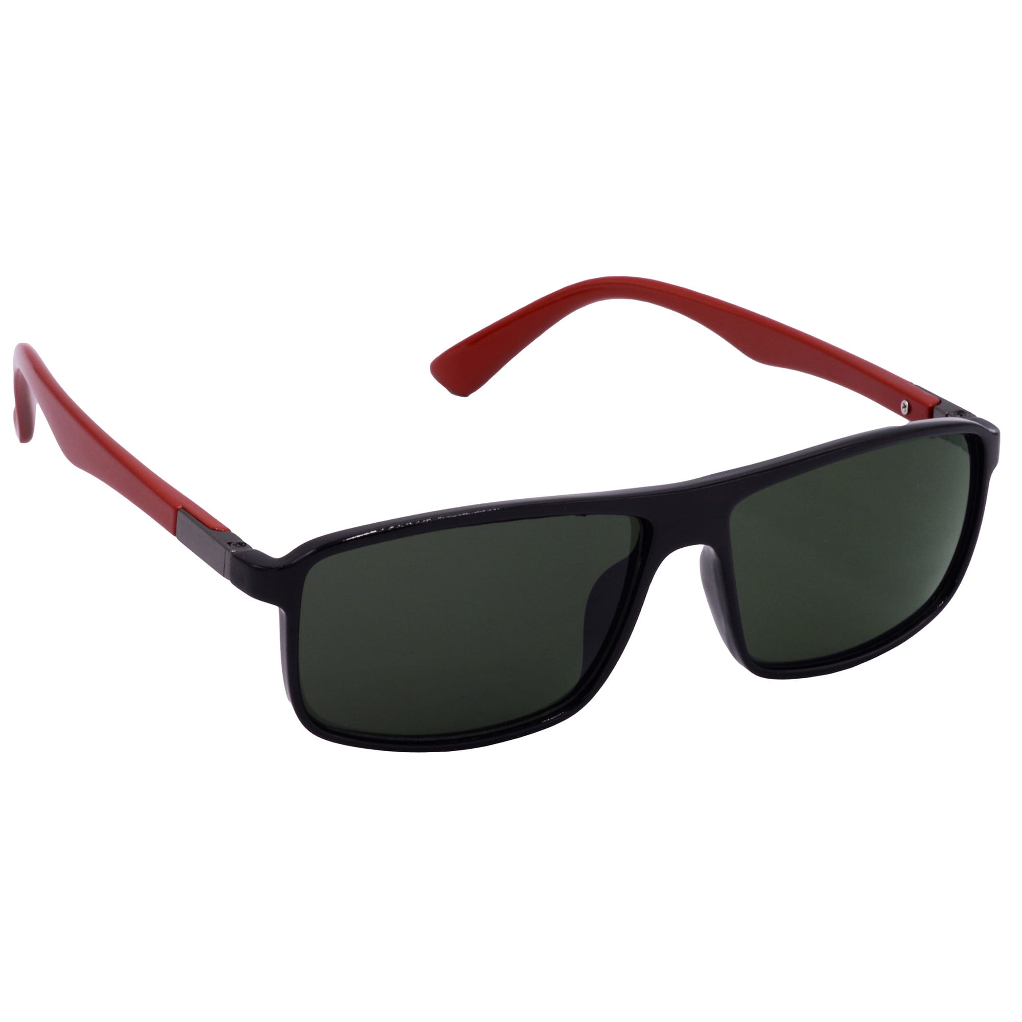 Hrinkar UV Protection Modish Green Rectangular Shades For Men & Women - HRS-BT-04-BK-RD-GRN