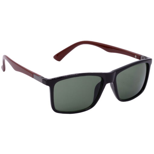 Hrinkar UV Protection Elegant Green Rectangular Shades For Men & Women - HRS-BT-05-BK-BWN-GRN