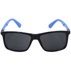 Hrinkar UV Protection Trendy Grey Rectangular Sunglasses For Men & Women - HRS-BT-05-BK-LBU-BK - Image 2