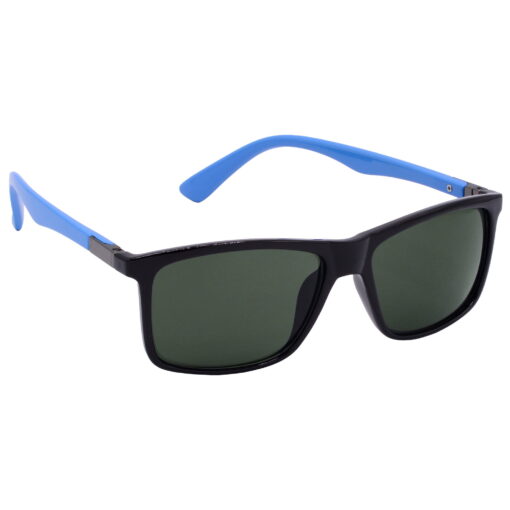 Hrinkar UV Protection Classy Green Rectangular Goggles For Men & Women - HRS-BT-05-BK-LBU-GRN