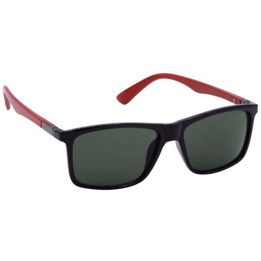 Hrinkar UV Protection Modish Green Rectangular Sunglasses For Men & Women - HRS-BT-05-BK-RD-GRN