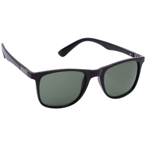 Hrinkar UV Protection Classy Green Rectangular Sunglasses For Men & Women - HRS-BT-07-BK-BK-GRN