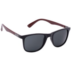Hrinkar UV Protection Elegant Grey Rectangular Sunglasses For Men & Women - HRS-BT-07-BK-BWN-BK