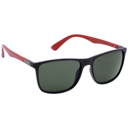 Hrinkar UV Protection Elegant Green Rectangular Sunglasses For Men & Women - HRS-BT-08-BK-RD-GRN