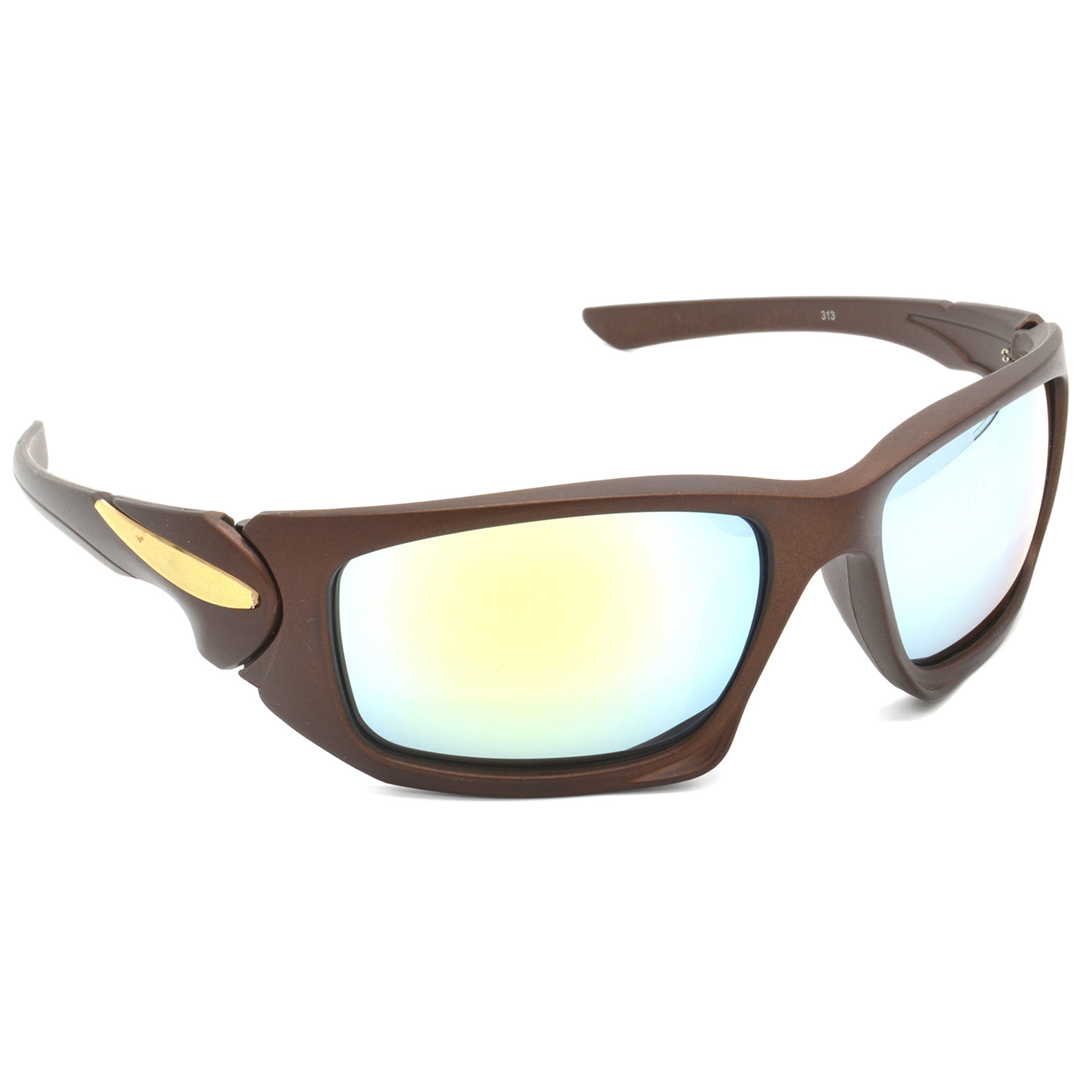 Hrinkar Mirrored & UV Protection Modish Silver Sports Shades For Men - HRS313-BWN-GLD