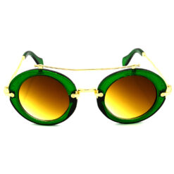 Alternative view of Hrinkar Gradient & UV Protection Elegant Brown Round Sunglasses For Men & Women - HRS315-GRN