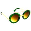 Hrinkar Gradient & UV Protection Elegant Brown Round Sunglasses For Men & Women - HRS315-GRN