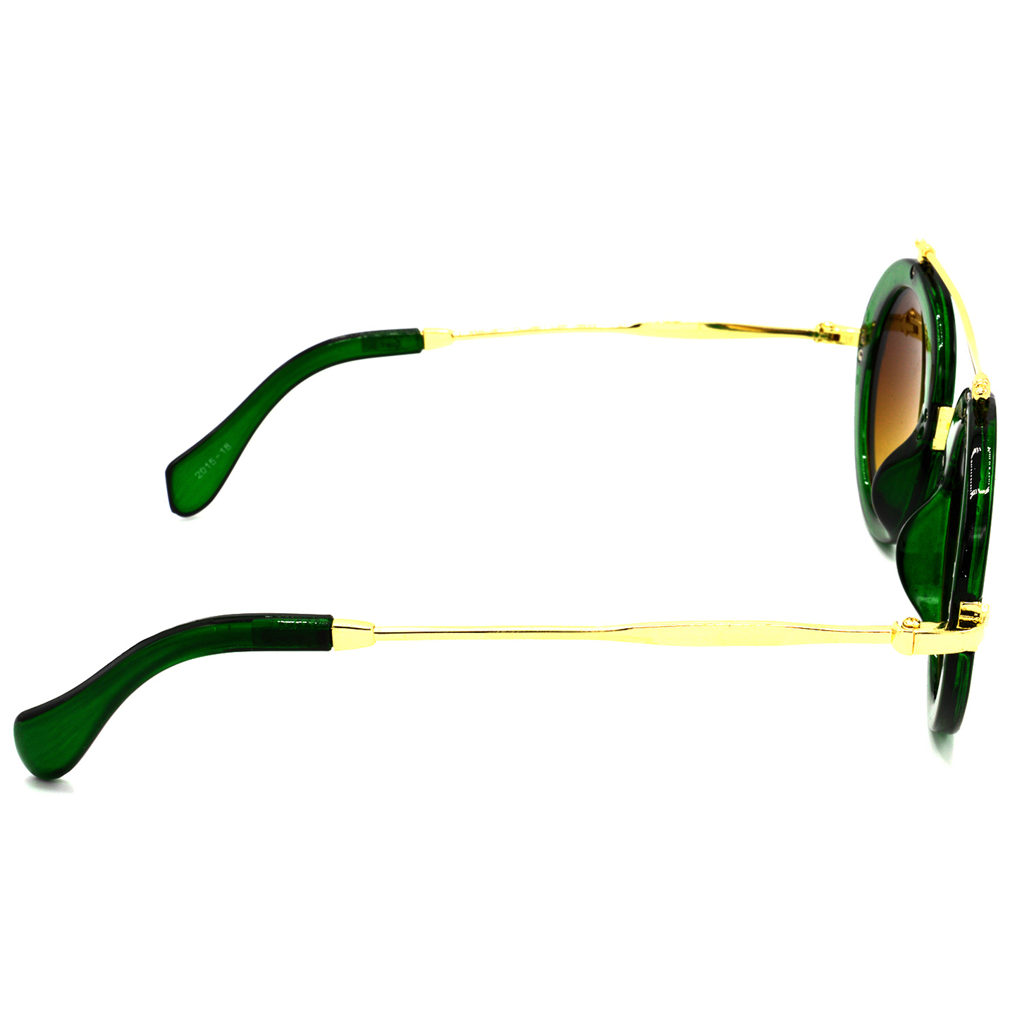 Hrinkar Gradient & UV Protection Elegant Brown Round Sunglasses For Men & Women - HRS315-GRN - Image 3