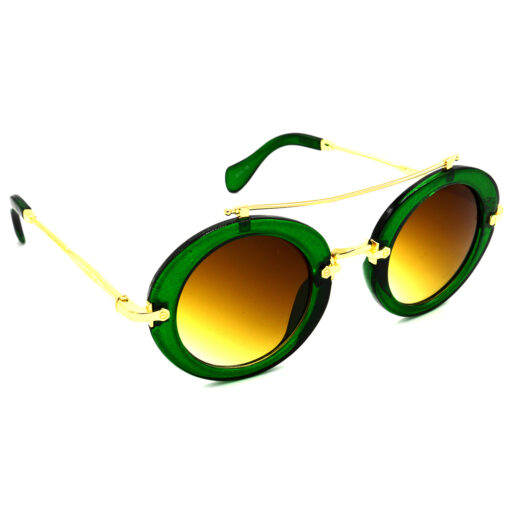 Hrinkar Gradient & UV Protection Elegant Brown Round Sunglasses For Men & Women - HRS315-GRN