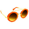 Hrinkar Gradient & UV Protection Trendy Brown Round Goggles For Men & Women - HRS315-ORNG