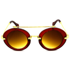 Alternative view of Hrinkar Gradient & UV Protection Classy Brown Round Shades For Men & Women - HRS315-RD
