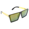 Hrinkar Mirrored & UV Protection Modish Yellow Rectangular Goggles For Men & Women - HRS316-BK-GLD