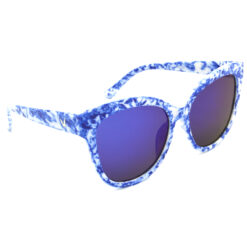 Hrinkar Mirrored & UV Protection Stylish Blue Round Shades For Women - HRS321-WT-BU-BU