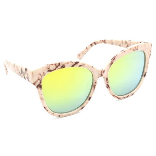 Hrinkar Mirrored & UV Protection Elegant Silver Round Goggles For Women - HRS321-WT-BWN-GLD