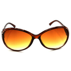 Alternative view of Hrinkar Gradient & UV Protection Elegant Brown Round Sunglasses For Women - HRS326-BWN