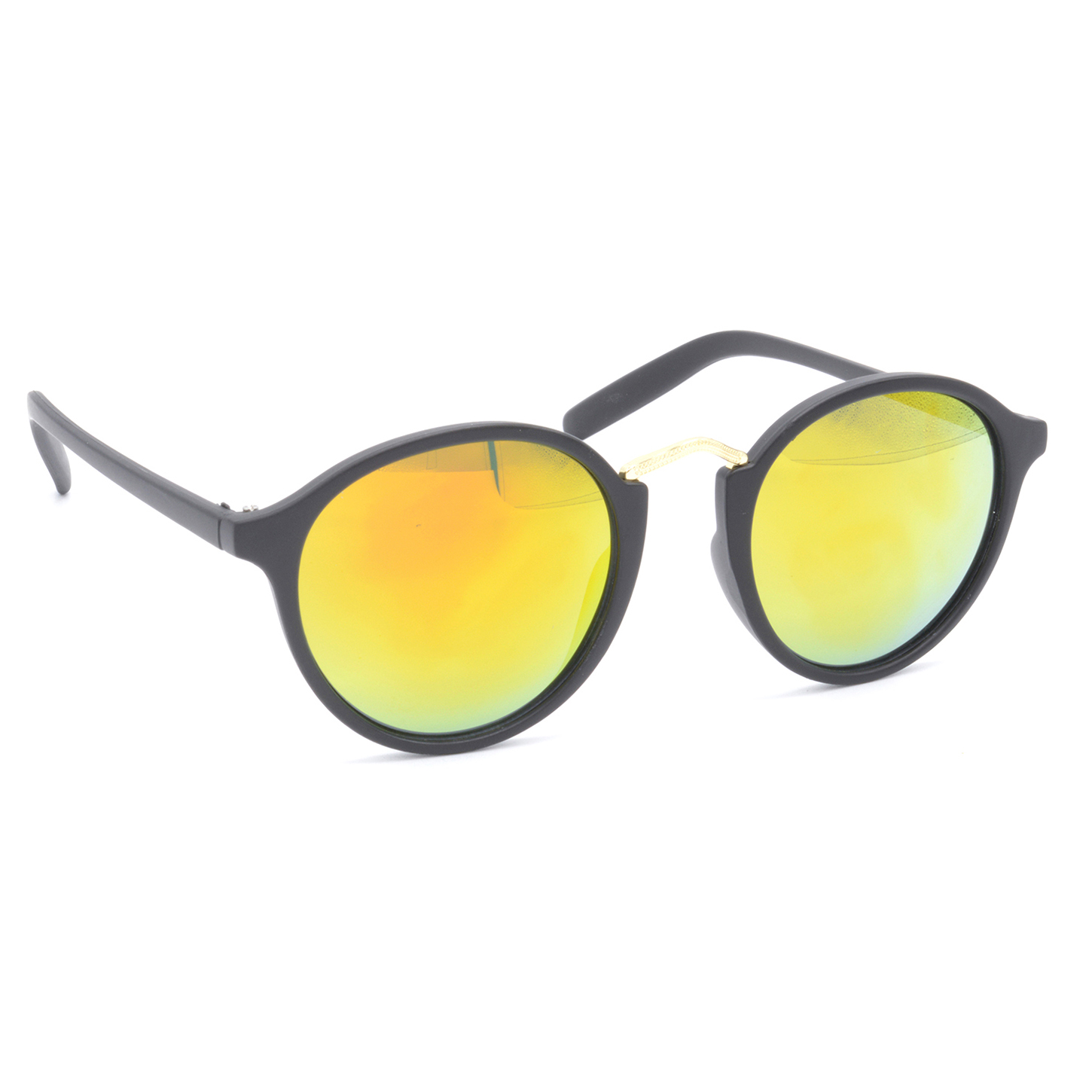 Hrinkar Mirrored & UV Protection Modish Golden Round Shades For Men & Women - HRS408