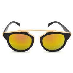 Alternative view of Hrinkar Mirrored & UV Protection Trendy Golden Wrap-around Sunglasses For Men & Women - HRS428-BK-GLD