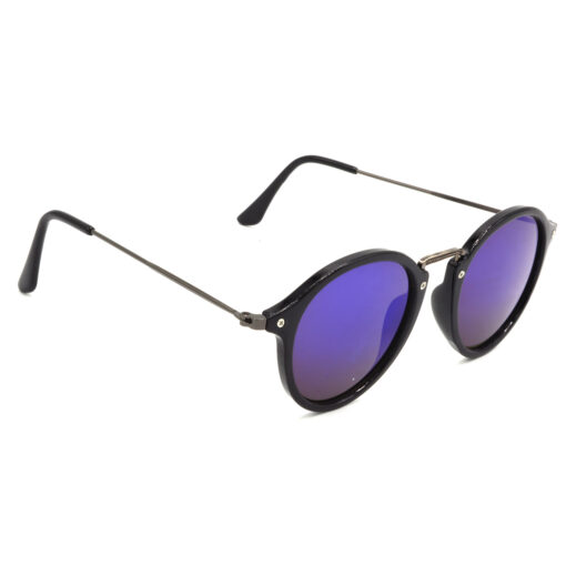 Hrinkar Mirrored & UV Protection Stylish Violet Round Shades For Men & Women - HRS429-BK-GRY-BU