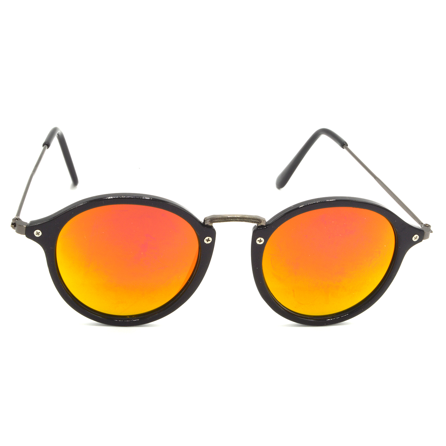 Hrinkar Mirrored & UV Protection Modish Pink Round Sunglasses For Men & Women - HRS429-BK-GRY-GLD - Image 2