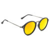 Hrinkar Mirrored & UV Protection Modish Pink Round Sunglasses For Men & Women - HRS429-BK-GRY-GLD
