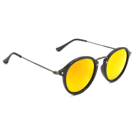 Hrinkar Mirrored & UV Protection Modish Pink Round Sunglasses For Men & Women - HRS429-BK-GRY-GLD