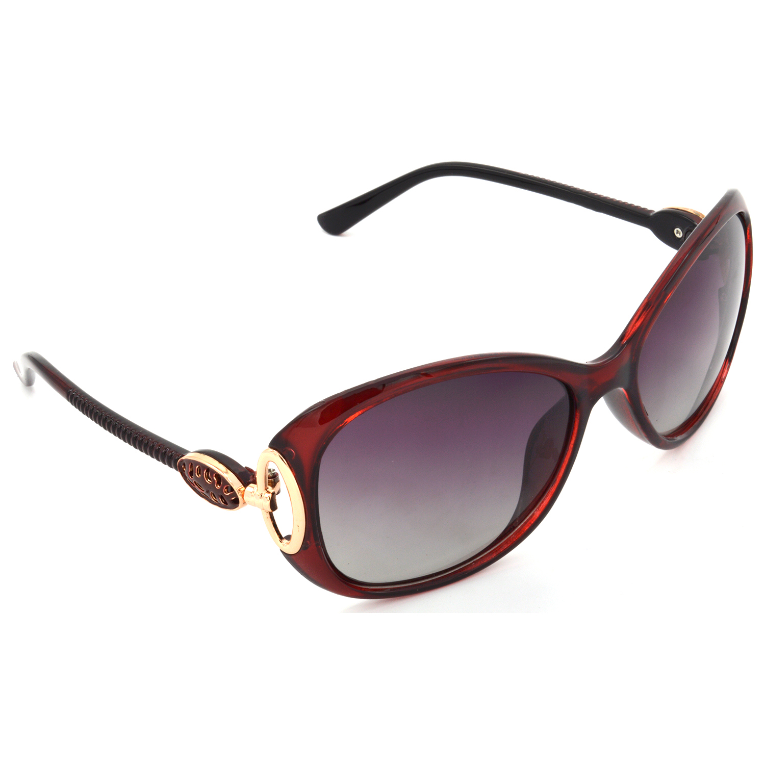 Hrinkar Polarized & UV Protection Classy Pink Rectangular Sunglasses For Women - HRS439-RD-PNK
