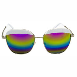 Hrinkar Mirrored & UV Protection Stylish Multicolor Pilot Goggles For Men & Women - HRS460-WT-GRY-MLT - Image 2