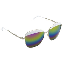 Hrinkar Mirrored & UV Protection Stylish Multicolor Pilot Goggles For Men & Women - HRS460-WT-GRY-MLT