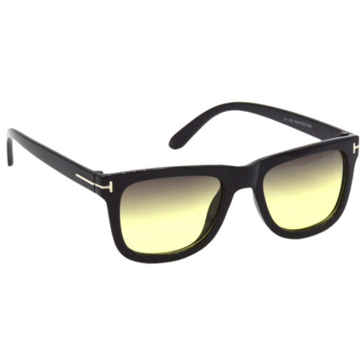Hrinkar Gradient & UV Protection Trendy Pink Rectangular Sunglasses For Men & Women - HRS469-BK-YLW