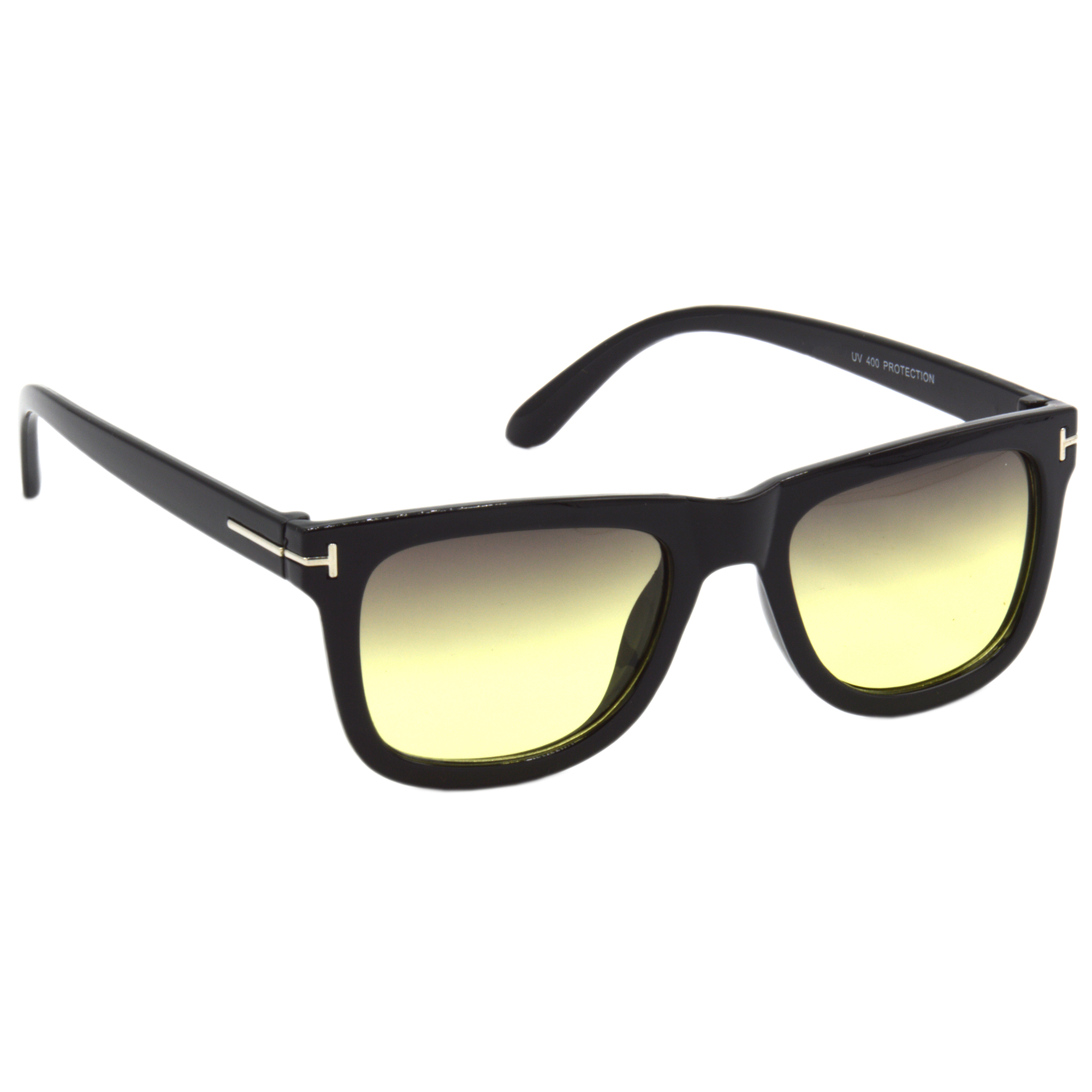 Hrinkar Gradient & UV Protection Trendy Pink Rectangular Sunglasses For Men & Women - HRS469-BK-YLW