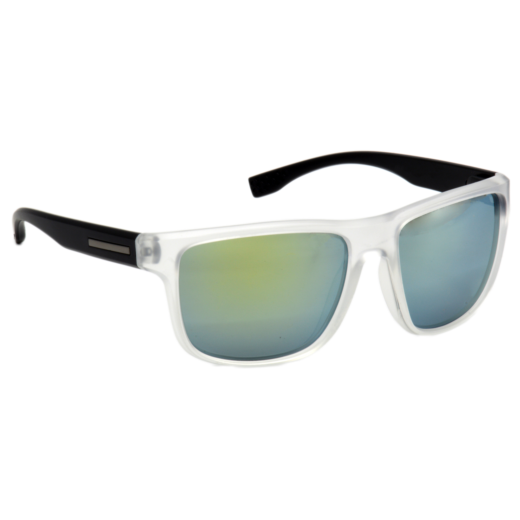 Hrinkar Mirrored & UV Protection Classy Silver Rectangular Sunglasses For Men & Women - HRS472-WT-GLD