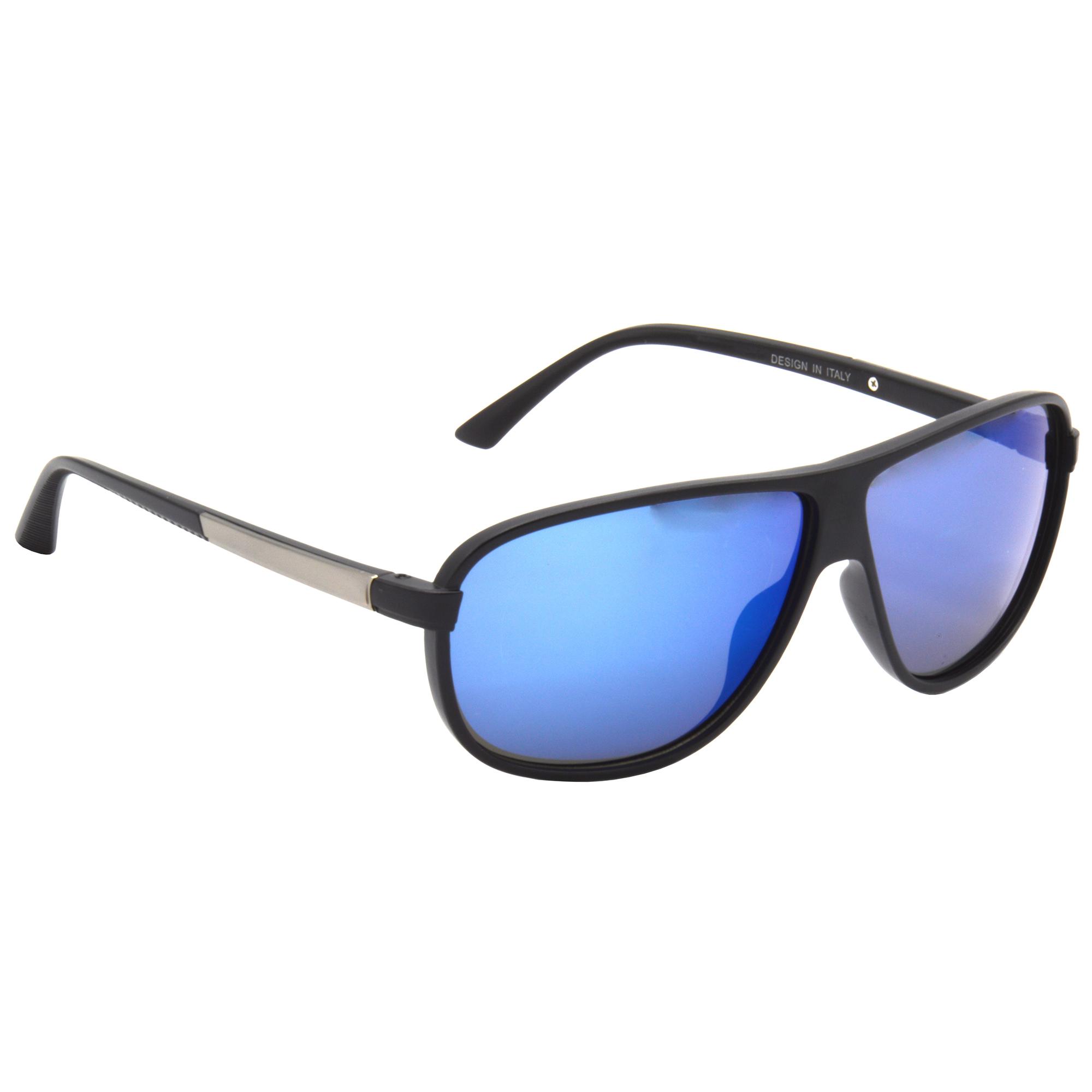 Hrinkar Mirrored & UV Protection Modish Blue Rectangular Shades For Men & Women - HRS473-BK-BU-MCRY