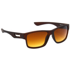 Hrinkar Gradient & UV Protection Modish Brown Rectangular Sunglasses For Men & Women - HRS488-BWN-BWN-CLR