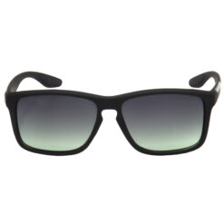 Hrinkar Gradient & UV Protection Elegant Grey Retro Square Shades For Men & Women - HRS494-BK-DGRN - Image 2