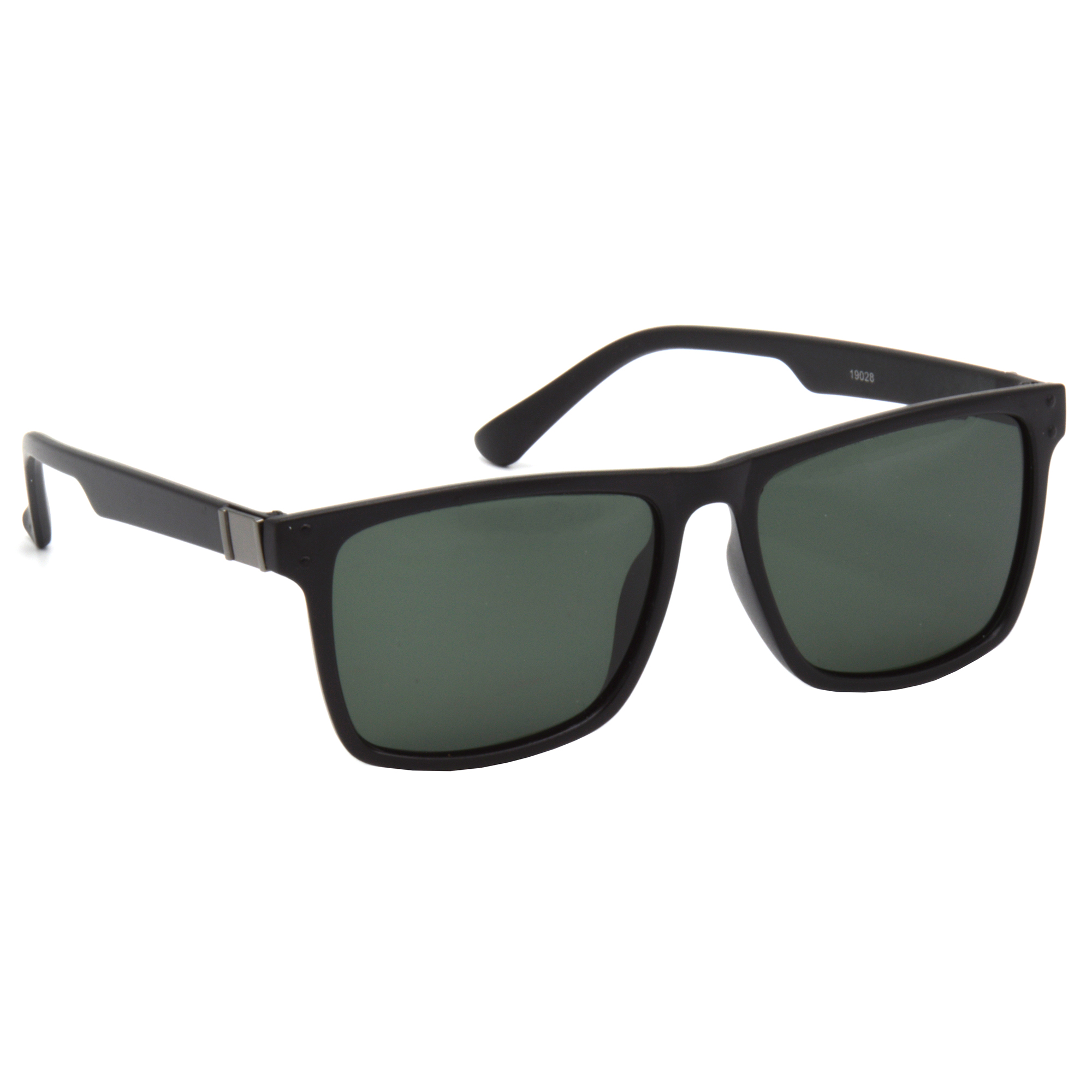 Hrinkar Polarized & UV Protection Classy Green Rectangular Shades For Men & Women - HRS496-BK-GRN-P