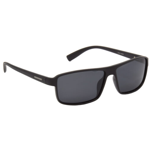 Hrinkar Polarized & UV Protection Trendy Black Rectangular Sunglasses For Men & Women - HRS497-BK-BK-P