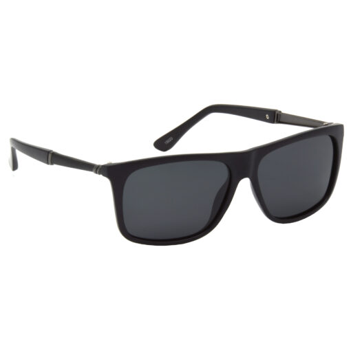 Hrinkar Polarized & UV Protection Elegant Black Rectangular Sunglasses For Men & Women - HRS499-BK-BK-P