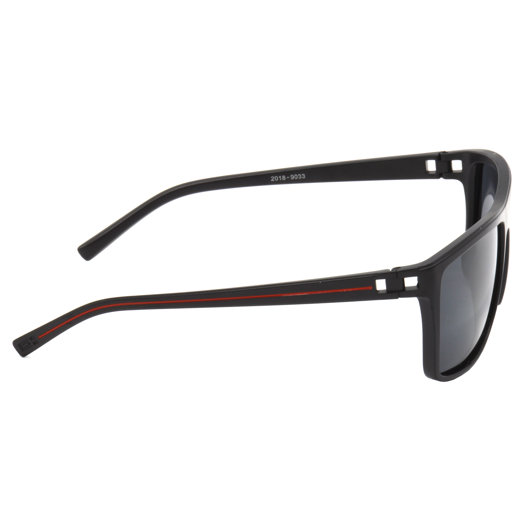 Hrinkar Polarized & UV Protection Elegant Grey Rectangular Goggles For Men & Women - HRS507-BK-rd-BK-P - Image 3