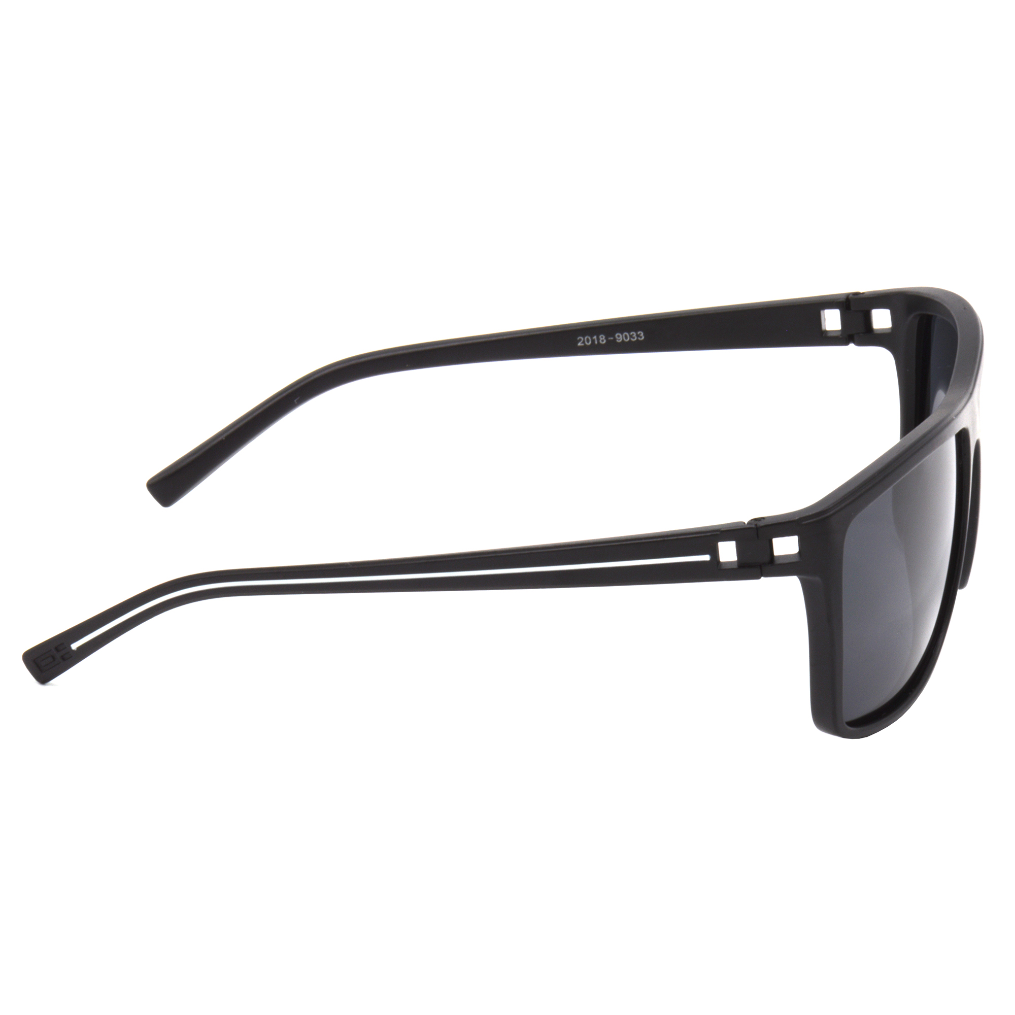 Hrinkar Polarized & UV Protection Trendy Grey Rectangular Shades For Men & Women - HRS507-BK-wt-BK-P - Image 3