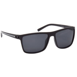 Hrinkar Polarized & UV Protection Trendy Grey Rectangular Shades For Men & Women - HRS507-BK-wt-BK-P