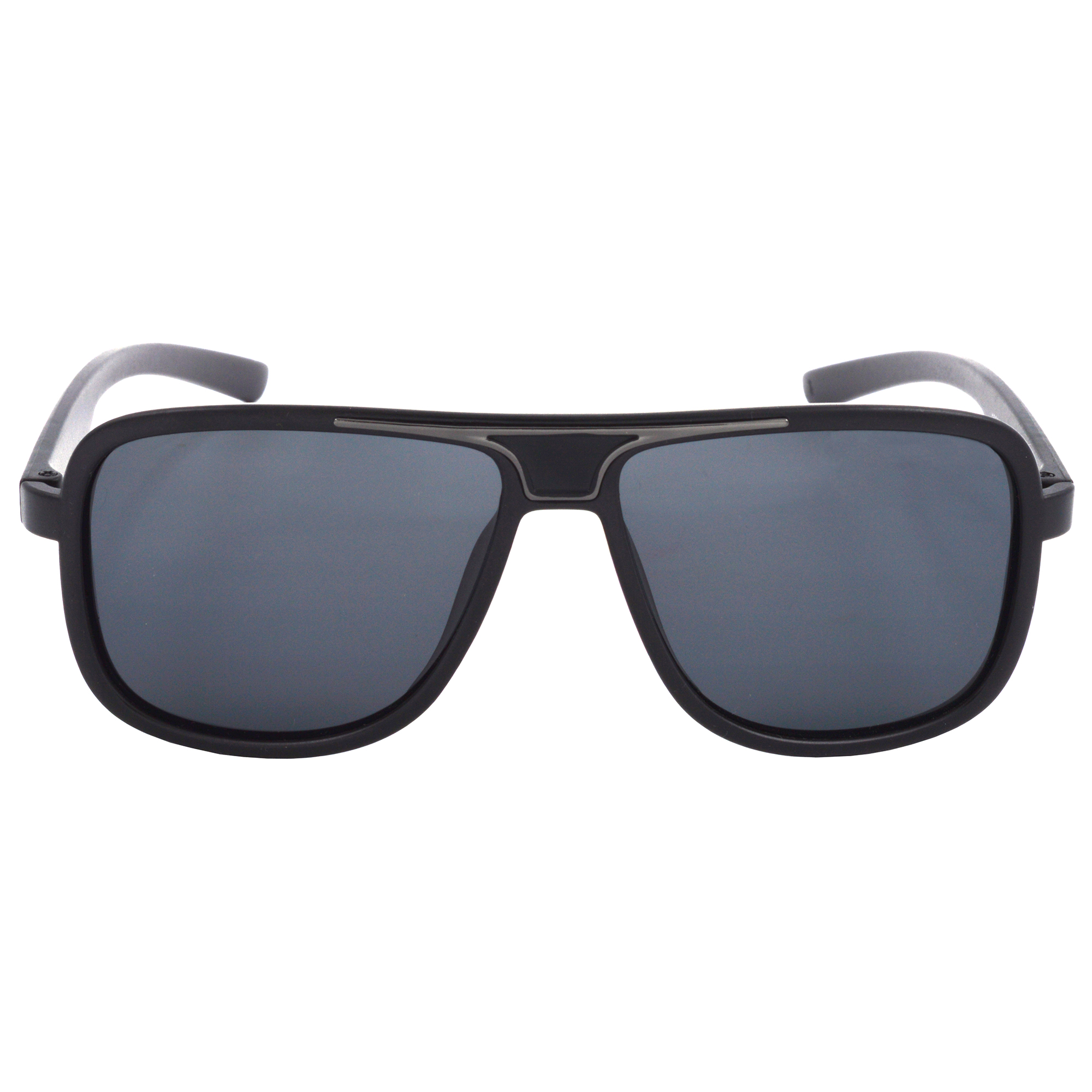 Hrinkar Polarized & UV Protection Elegant Black Rectangular Sunglasses For Men & Women - HRS508-BK-BK-P - Image 2