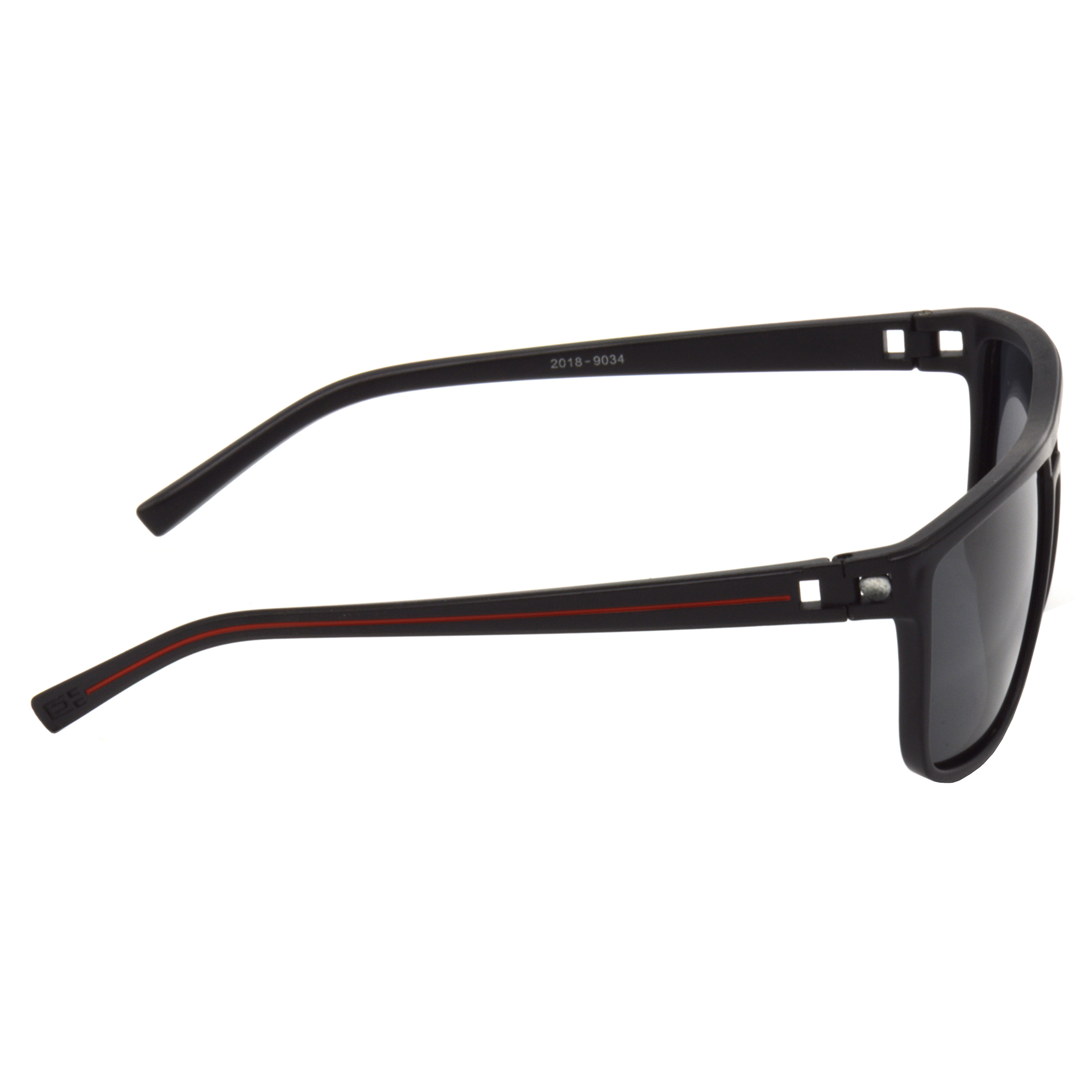 Hrinkar Polarized & UV Protection Stylish Grey Rectangular Sunglasses For Men & Women - HRS509-BK-rd-BK-P - Image 3
